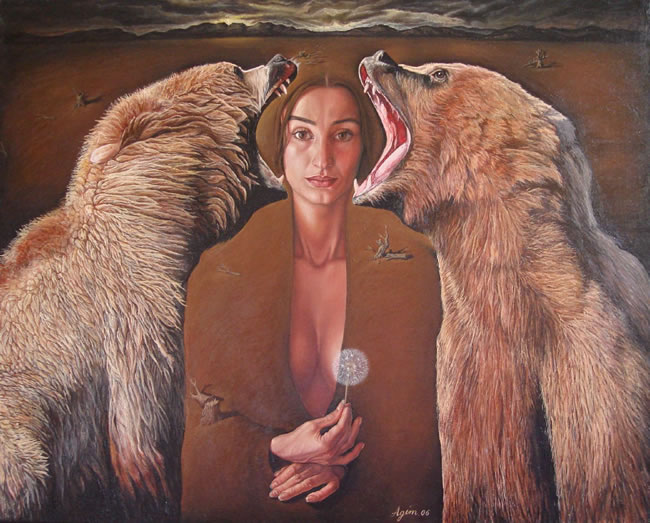 oil paintings by Agim Meta, surrealist painting